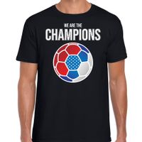 USA EK/ WK supporter t-shirt we are the champions met USA voetbal zwart heren