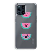 Smiley watermeloen: Oppo Find X3 Transparant Hoesje