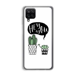 Hey you cactus: Samsung Galaxy A12 Transparant Hoesje