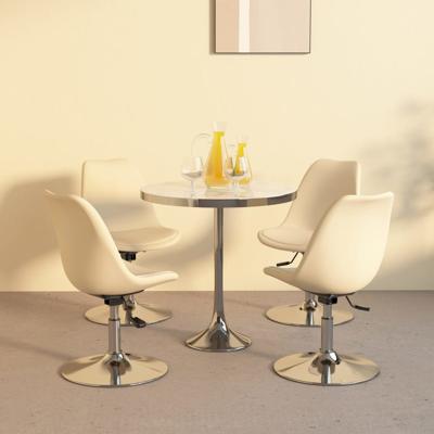 Eetkamerstoelen 4 st draaibaar stof crèmekleurig