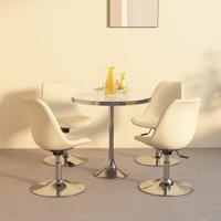 Eetkamerstoelen 4 st draaibaar stof crèmekleurig