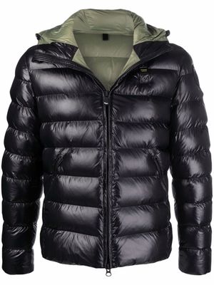 Blauer doudoune zippée à capuche - Noir