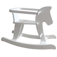 Houten Hobbelpaard Wit met afneembare beugel - thumbnail