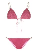 Oséree bikini métallisé à détail de chaîne - Rose