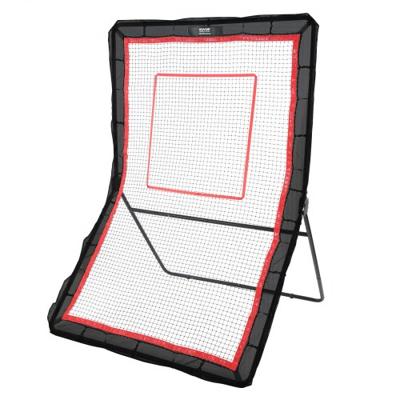 VEVOR Backyard Lacrosse Rebounder, 1,5 x 2,1 m volleybalretournet, pitchback throwback honkbal softbalretour trainingsscherm, verstelbare hoek, schietoefenmuur met doel