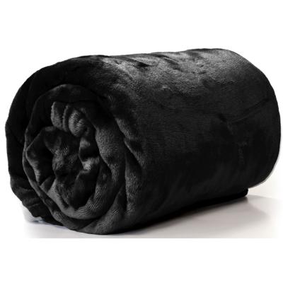 Unique Living Plaid - fleece deken - zwart - polyester - 130 x 180 cm