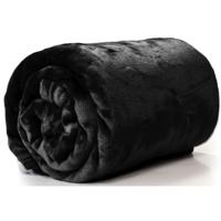 Unique Living Plaid - fleece deken - zwart - polyester - 130 x 180 cm