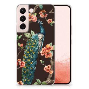 Samsung Galaxy S22 TPU Hoesje Pauw met Bloemen