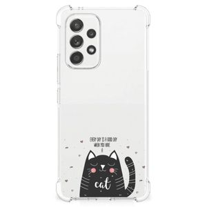 Samsung Galaxy A53 5G Stevig Bumper Hoesje Cat Good Day