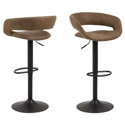 Barkruk Faber - lichtbruin (2 stuks) - Leen Bakker