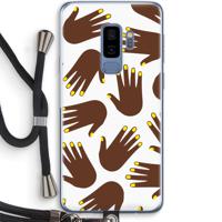 Hands dark: Samsung Galaxy S9 Plus Transparant Hoesje met koord
