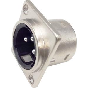 TRU COMPONENTS 1408818 XLR-connector Flensstekker, contacten recht Aantal polen: 3 Zilver 1 stuk(s)