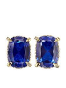 Anabela Chan boucles d'oreilles en or 18ct serties de diamants et de saphirs - Bleu