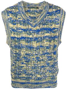 Andersson Bell abstract-knit V-neck vest - Bleu