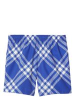 Burberry short de bain à carreaux - Bleu