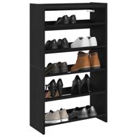 VidaXL Schoenenrek 60x25x100 cm bewerkt hout zwart