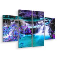 Schilderij - Huay Mae Khamin waterval, Thailand, 3 luik, premium print