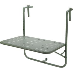 Progarden Balkon tafel - metaal - donkergroen - 60 x 43 cm - Inklapbaar - Hoogte verstelbaar