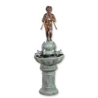 A BRONZE PAN FOUNTAIN