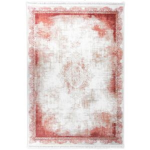 Merinos - Retro Acryl Vloerkleed - Klassiek Design - Rood-80 x 300 cm