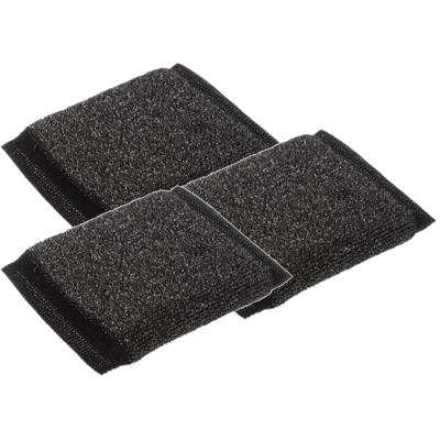 Sponsjes - 3x stuks - donkergrijs - 10 x 9 cm - RVS - Pannen/staalsponsjes - sponsjes
