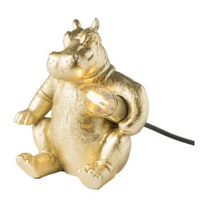 Tafellamp nijlpaard - goud - 19.5 cm