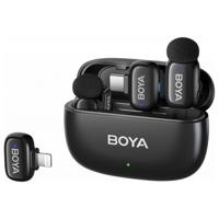 Boya MINI-12 - 2.4 GHz Ultra-Mini Draadloze microfoon 2TX-2RX, zwart