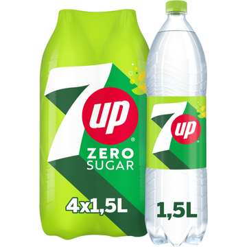 7UP Zero Sugar Refreshing Lemon & Lime Taste 4 x 1,5 L bij Jumbo