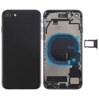 Batterij terug dekken vergadering met kant sleutels & Vibrator & Loud spreker & / uit-knop + Volume knop Flex kabel & kaarthouder voor iPhone 8(Black)