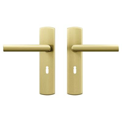 AXA AXA Curve klik deurkruk Milan op schild sleutelgat 56mm - aluminium/goud