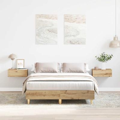 Bedframe zonder matras 120x200 cm spaanplaat artisanaal eiken