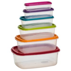 5five Vershoudbakjes nestbaar - 6-delig - BPA vrij - meal prep - herbruikbaar - multi kleuren