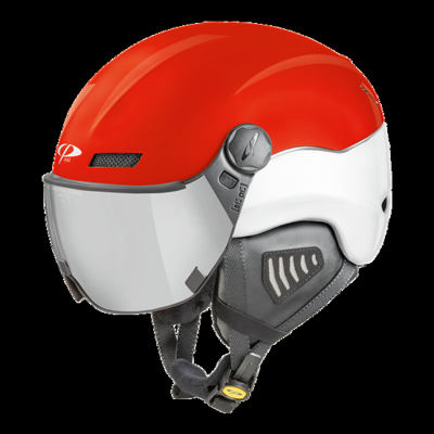 CP New Camurai skihelm rood wit - meekleurend vizier CP New Camurai skihelm rood wit - meekleurend vizier