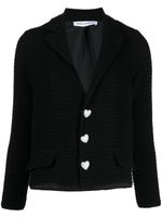 MACH & MACH veste crop à boutons cœur - Noir