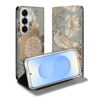Samsung Galaxy S26 | Book Cover | Vintage Bird Flowers