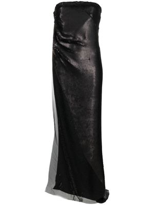 Rick Owens débardeur asymétrique Luxor brodé de sequins - Noir