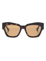 Gucci Eyewear lunettes de soleil oversize à plaque logo - Marron