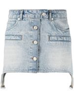 Courrèges minijupe en jean à design asymétrique - Bleu
