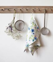 Linen Tales - linnen theedoek white flower - 45 x 65 cm