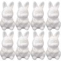 8x Piepschuim konijnen/hazen decoraties 8 cm hobby - thumbnail