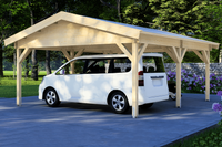 Dubbele carport 600x500 cm zadeldak - Van Kooten