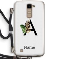 Charcoal Flora: LG K10 (2016) Transparant Hoesje met koord