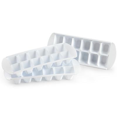 Plasticforte ijsblokjesvorm - 3x stuks - wit - 29 x 11 cm - ijsklontjes maken - mal