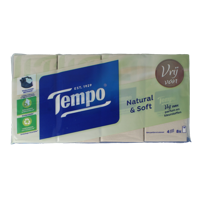 Natural & soft zakdoekjes 8 x 9 stuks 8 Stuks