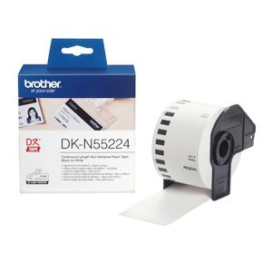 Brother DK-N55224 Rol met etiketten 54 mm x 30.48 m Papier Wit 1 stuk(s) Niet hechtend DKN55224 Universele etiketten