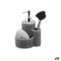Reinig & Opberg Kit Kinvara B5614B Grijs Plastic Polyresin 14 x 18,5 x 12 cm Keuken (12 Stuks)