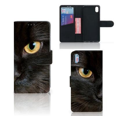 Xiaomi Redmi 7A | Telefoonhoesje | Met pasjeshouder | Zwarte Kat