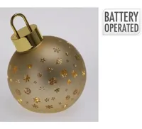 KERSTBAL MET LED 15CM MAT GOUD
