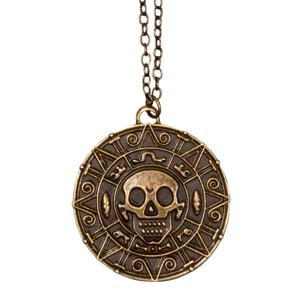 Carnaval/verkleed accessoires Piraten/halloween sieraden - ketting schedel amulet - kunststof   -