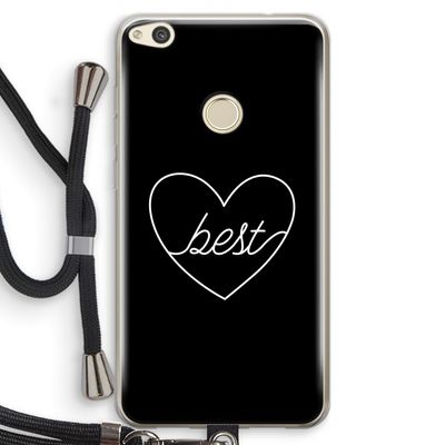 Best heart black: Huawei Ascend P8 Lite (2017) Transparant Hoesje met koord